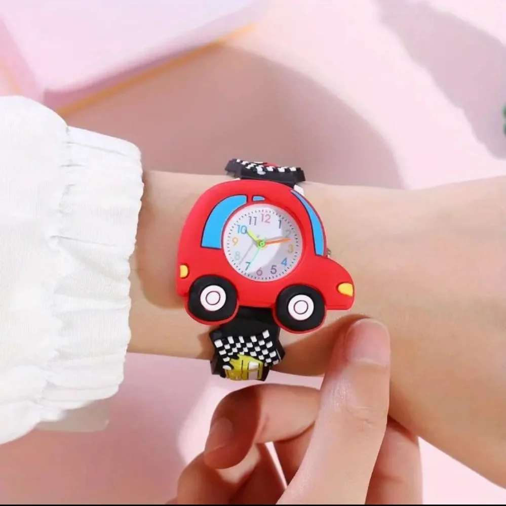Racing Car Silicon Quartz Watch Red on Black Ages 3 - 14